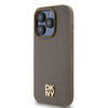 DKNY DKHMP14LPSHRPSW iPhone 14 Pro 6.1" brązowy/brown hardcase Leather Pattern Metal Logo MagSafe