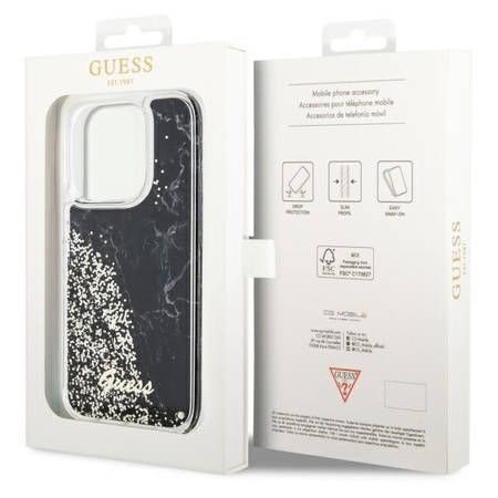 Guess GUHCP14LLCSGSGK iPhone 14 Pro 6.1" black/black hardcase Liquid Glitter Marble