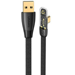 USAMS Kabel kątowy USB na USB-C PD 6A 66W Fast Charging Iceflake Series 1,2m czarny/black SJ585USB01 (US-SJ585)