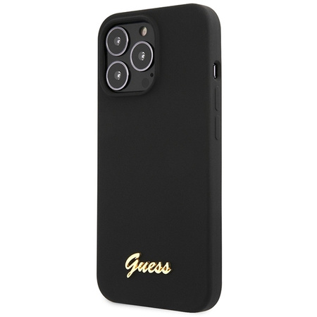 Guess GUHCP13XLSLMGBK iPhone 13 Pro Max 6.7" black/black hardcase Silicone Script Gold Logo