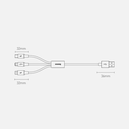 Baseus Superior 3w1 kabel USB - Lightning / USB Typ C / micro USB 3,5 A 1,5 m niebieski (CAMLTYS-03)