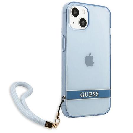 Etui IPHONE 13 Guess Hardcase Translucent Stap (GUHCP13MHTSGSB) niebieskie