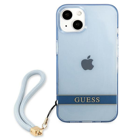 Etui IPHONE 13 Guess Hardcase Translucent Stap (GUHCP13MHTSGSB) niebieskie