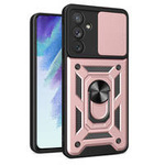 Hybrid Armor Camshield Hülle für Samsung Galaxy A54 5G Panzerhülle mit Kameraabdeckung Pink