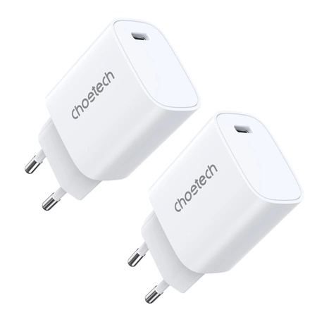 Choetech Ladegerät-Set Q5004 20W PD iPhone 12/13 weiß (2 Stück)