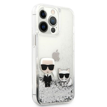 Karl Lagerfeld KLHCP13XGKCS 13 Pro Max 6,7" srebrny/silver hardcase Liquid Glitter Karl&Choupette