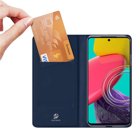 Schutzhülle SAMSUNG GALAXY M53 5G mit einem Flip Dux Ducis Skin Leder navy blau