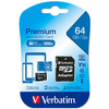 Verbatim Karta microSDXC 64GB V10 + adapter czarny/black 44084