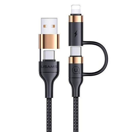 Kabel 60W 1.2m PD Fast Charge USB + USB-C - USB-C + Lightning Usams U62 SJ483USB01 (US-SJ483) czarny