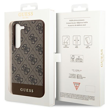 Oryginalne Etui GUESS Hardcase GUHCS24SG4GLBR do SAMSUNG S24 (4G Bottom Stripe / brązowy)