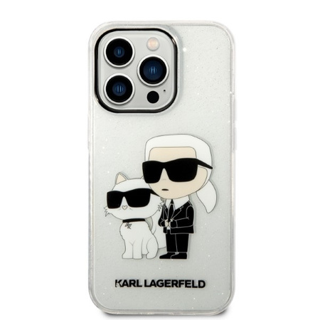 Karl Lagerfeld IML Glitter NFT Karl & Choupette - Etui iPhone 14 Pro Max (przezroczysty)