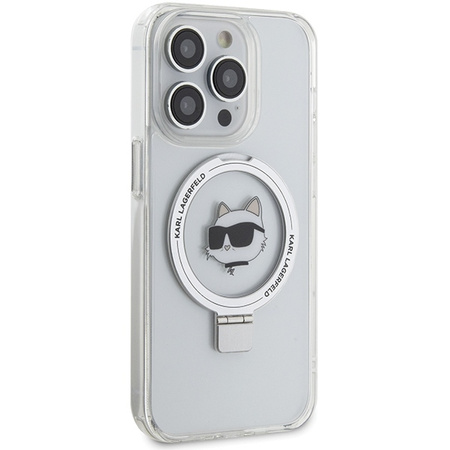 Karl Lagerfeld KLHMP15XHMRSCHH iPhone 15 Pro Max 6.7&quot; white/white hardcase Ring Stand Choupette Head MagSafe