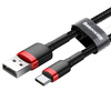 Baseus Cafule Cable - Kabel do ładowania i transmisji danych USB do USB-C 3 A, 1 m (czerwony/czarny)