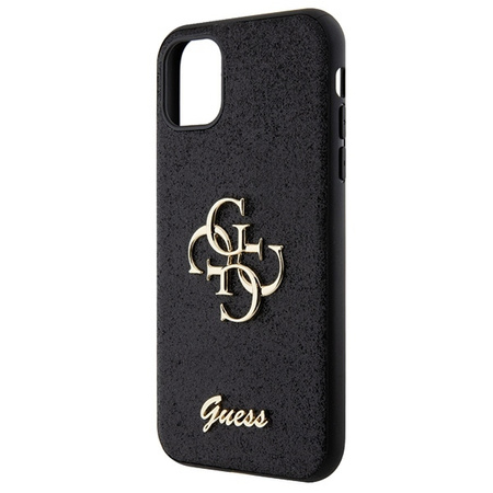 Original Case IPHONE 11 / XR Guess Hardcase Glitter Script Big 4G (GUHCN61HG4SGK) black