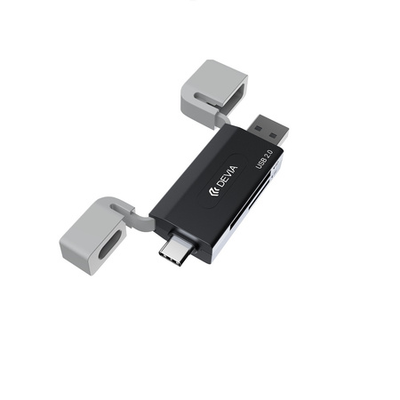 Devia czytnik kart 2w1 EL239 USB/USB-C 2.0 czarny