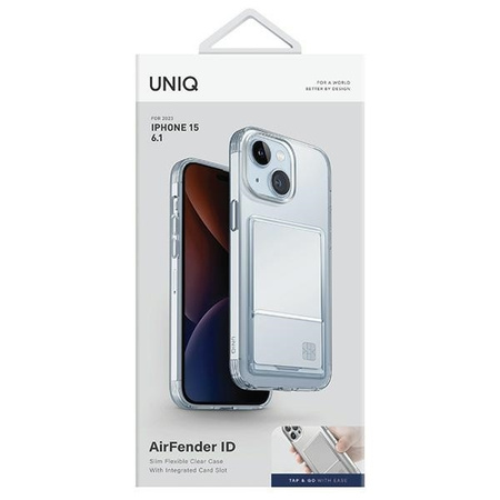 Uniq Air Fender ID iPhone 15 case 6.1&quot; nude transparent Cardslot