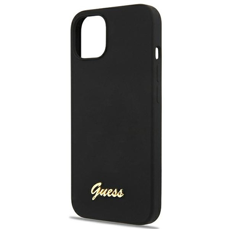 Guess GUHMP13MLSLMGBK iPhone 13 6.1 &quot;black / black hardcase Silicone Script Gold Logo