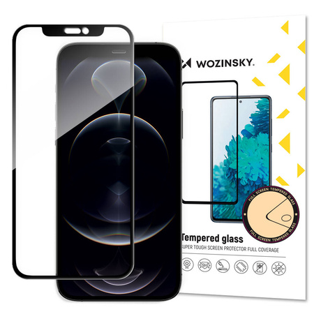 Wozinsky super wytrzymałe szkło hartowane Full Glue na cały ekran z ramką Case Friendly iPhone 13 Pro / iPhone 13 czarny