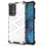 Honeycomb case armored cover with a gel frame for Samsung Galaxy A73 transparent