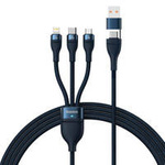 Baseus Flash Series II USB Type C / USB Type A cable - USB Type C / Lightning / micro USB 100 W 1.2 m blue (CASS030103)