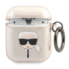 Karl Lagerfeld KLA2UKHGD AirPods cover złoty/gold Glitter Karl`s Head