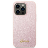 Guess Glitter Flakes Metal Logo Case – Etui iPhone 14 Pro Max (różowy)