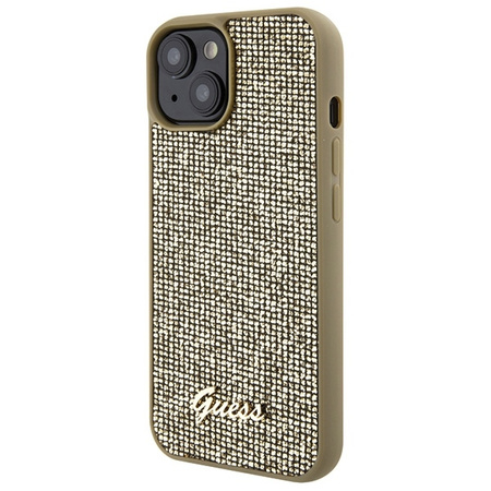 Guess Disco Metal Script case for iPhone 15 - gold