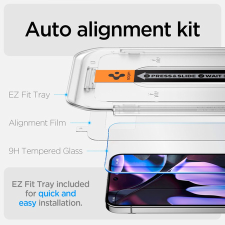 SZKŁO HARTOWANE SPIGEN GLAS.TR ”EZ FIT” 2-PACK GOOGLE PIXEL 9 PRO XL CLEAR