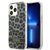 Case IPHONE 13 PRO Guess Hardcase Leopard (GUHCP13LHSLEOK) gray