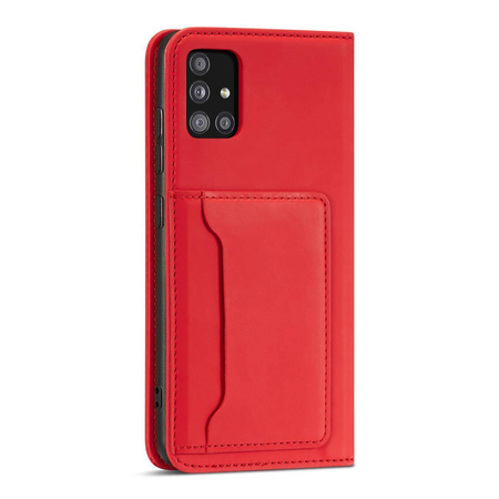 Magnet Card Case Case for Samsung Galaxy A12 5G Pouch Wallet Card Holder Red