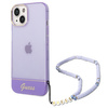 Original Case IPHONE 14 PLUS Guess Hardcase Translucent Pearl Strap purple