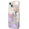 Guess GUHCP13SLFLSU iPhone 13 mini 5,4 &quot;violett / lila Hardcase Flower Liquid Glitter