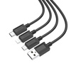 HOCO kabel 3w1 USB A do Lightning / Micro USB / Typ C 2A X74 1 m czarny