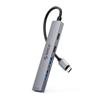 HUB 5-portowy input 2w1: USB-A/USB-C / output: 2x USB-A 2.0 + 1x USB-A 3.0 + 1x USB-C 2.0 + 1x USB-C PD65W przewód 0,17M - szary