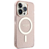 Guess GUHMP14XHCMCGP iPhone 14 Pro Max 6.7" różowy/pink hardcase Glitter Gold MagSafe