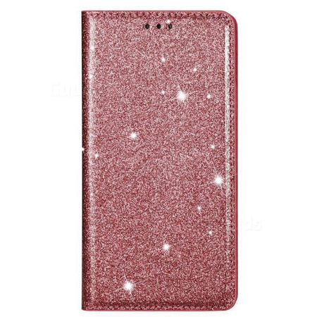 Etui HUAWEI Y5P portfel z klapką Flip Magnet Shine Brokat różowe