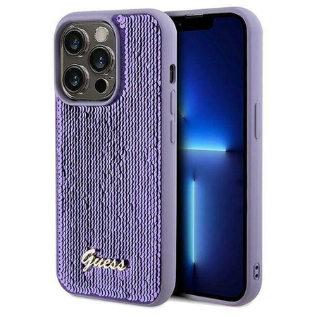 Original Case IPHONE 13 PRO MAX Guess Hardcase Sequin Script Metal (GUHCP13XPSFDGSU) purple