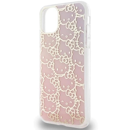 Etui Hello Kitty IML Gradient Electrop Crowded Kitty Head na iPhone 11 / Xr - różowe