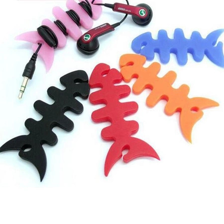 Fish-shaped headphone cable wrap - orange