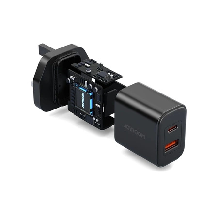 UK Joyroom FlashSeries JR-TCF05 20W USB-A USB-C Ladegerät – Schwarz