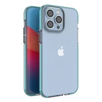 Spring Case für iPhone 14 Pro Max Silikonhülle mit Rahmen hellblau