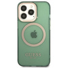 Oryginalne Etui IPHONE 13 PRO Guess Hard Case Gold Outline Translucent MagSafe (GUHMP13LHTCMA) khaki