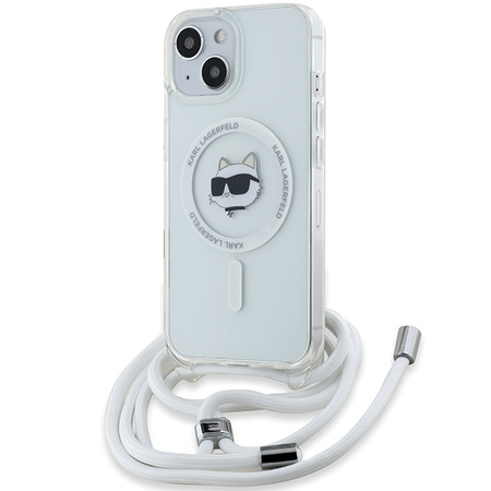 Karl Lagerfeld KLHMP14SHCCHNT iPhone 14 / 13 / 15 6.1" hardcase transparent IML Choupette Head & Cord Magsafe