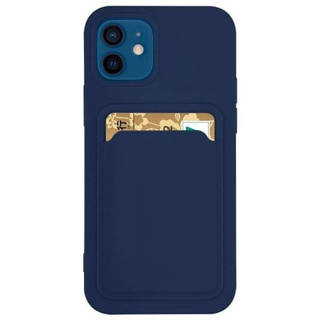 Card Case silikonowe etui portfel z kieszonką na kartę dokumenty do Xiaomi Redmi Note 11 Pro+ 5G / 11 Pro 5G / 11 Pro granatowy