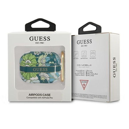 Case APPLE AIRPODS PRO Guess AirPods Flower Strap Collection (GUAPHHFLN) green