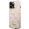 Original Case IPHONE 14 PRO Guess Hard Case 4G Vintage Gold Logo (GUHCP14LHG4SHP) pink