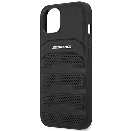 AMG AMHCP14MGSEBK iPhone 14 Plus 6,7" czarny/black hardcase Leather Debossed Lines