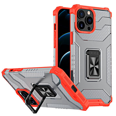 Crystal Ring Case Kickstand Tough Rugged Cover for iPhone 12 Pro red