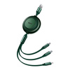 Baseus Bright Mirror 2 retractable cable 3in1 USB Type A - micro USB + Lightning + USB Type C 3.5A 1.1m green (CAMJ010006)