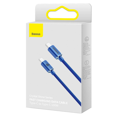 Baseus Crystal Shine Series Fast Charging Data Cable Type-C to Type-C 100W 2m Blue